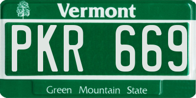 VT license plate PKR669