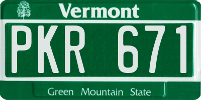 VT license plate PKR671