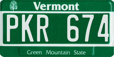 VT license plate PKR674