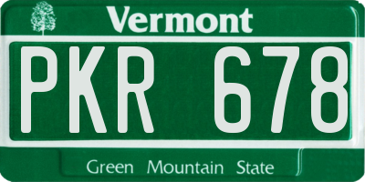 VT license plate PKR678