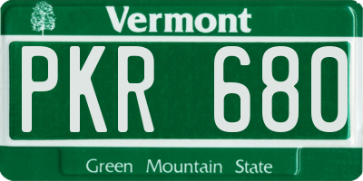 VT license plate PKR680