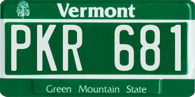VT license plate PKR681