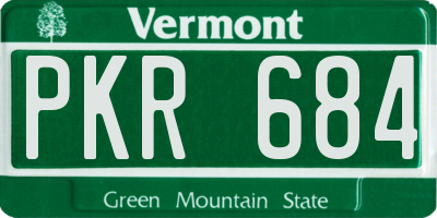 VT license plate PKR684