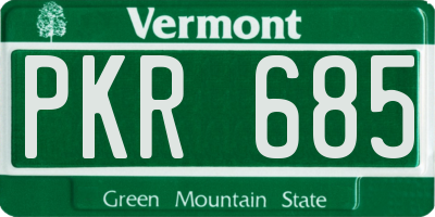 VT license plate PKR685