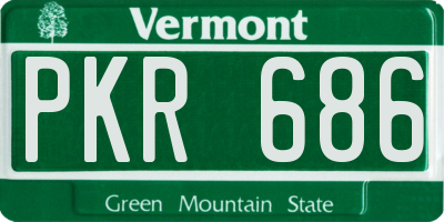 VT license plate PKR686