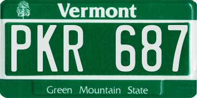 VT license plate PKR687