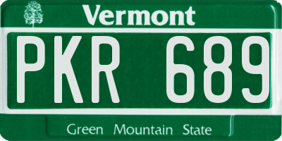VT license plate PKR689