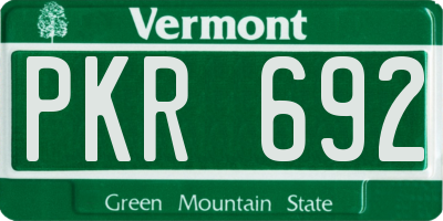 VT license plate PKR692