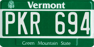 VT license plate PKR694