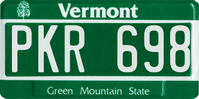 VT license plate PKR698
