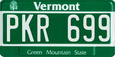 VT license plate PKR699