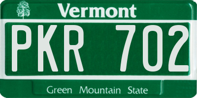 VT license plate PKR702