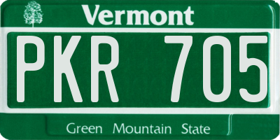 VT license plate PKR705