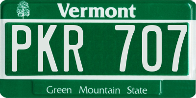 VT license plate PKR707