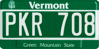 VT license plate PKR708