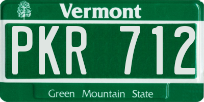VT license plate PKR712