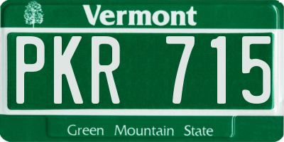 VT license plate PKR715