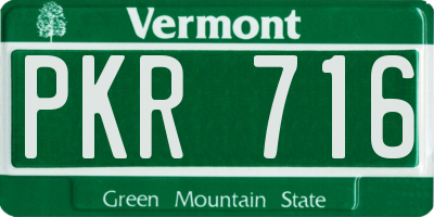VT license plate PKR716