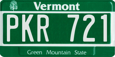 VT license plate PKR721