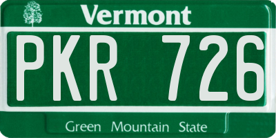 VT license plate PKR726