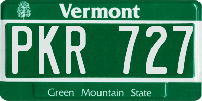 VT license plate PKR727