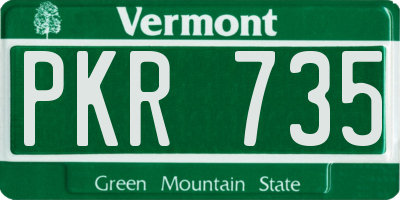 VT license plate PKR735