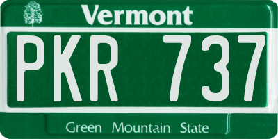 VT license plate PKR737