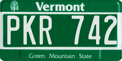 VT license plate PKR742