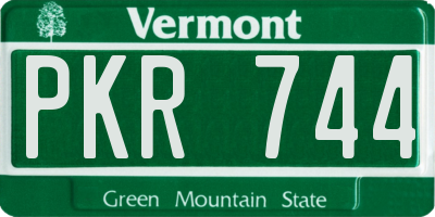 VT license plate PKR744