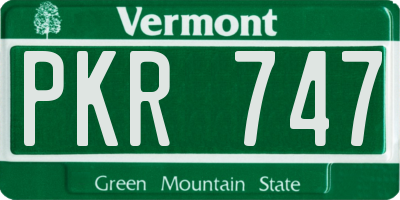 VT license plate PKR747