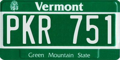 VT license plate PKR751