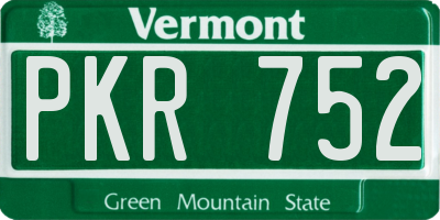 VT license plate PKR752