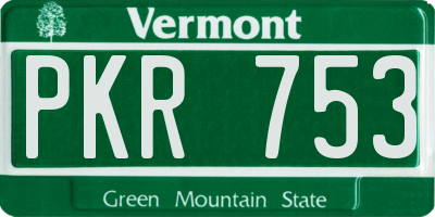 VT license plate PKR753