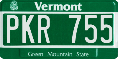 VT license plate PKR755