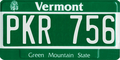 VT license plate PKR756