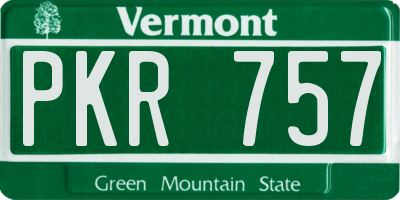 VT license plate PKR757