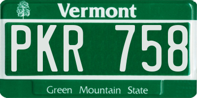 VT license plate PKR758