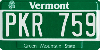 VT license plate PKR759