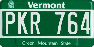 VT license plate PKR764