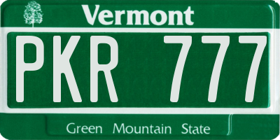 VT license plate PKR777