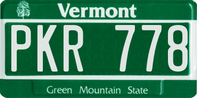 VT license plate PKR778