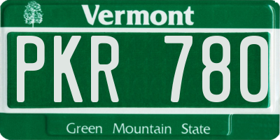 VT license plate PKR780