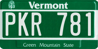 VT license plate PKR781