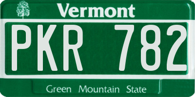 VT license plate PKR782