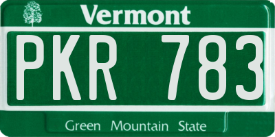 VT license plate PKR783