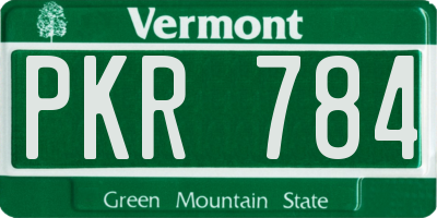 VT license plate PKR784