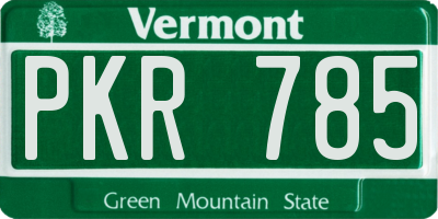 VT license plate PKR785