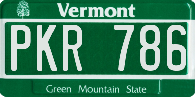VT license plate PKR786