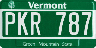 VT license plate PKR787