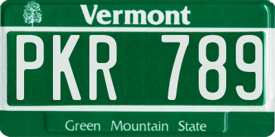 VT license plate PKR789
